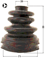 2215-CDT - BOOT INNER CV JOINT KIT 71X89X20