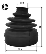 2215-NS20T - BOOT INNER CV JOINT KIT 76.9X92X21.5