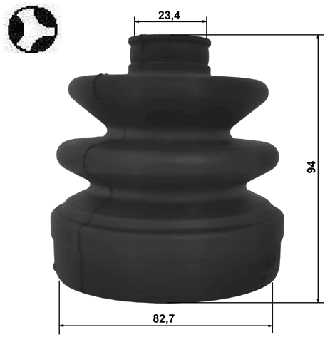 2215-NS27T - BOOT INNER CV JOINT KIT 82.7X94X23.4