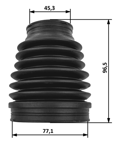 2215P-K520 - BOOT INNER CV JOINT KIT PVC 77.1X96.5X45.3