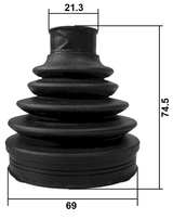 2217P-MQ4R - BOOT OUTER CV JOINT KIT PVC 69X74.5X21.3