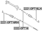 2221-OPT16LH - STEERING TIE ROD END LEFT