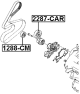 2287-CAR - TENSION PULLEY