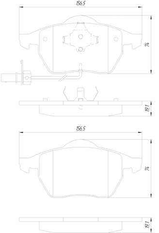 2301-9BF - PAD KIT, DISC BRAKE, FRONT (WITH WEAR SENSOR)