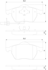 2301-9BF - PAD KIT, DISC BRAKE, FRONT (WITH WEAR SENSOR)