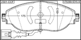 2301-CCF - PAD KIT, DISC BRAKE, FRONT - KIT (INCLUDING BOLTS, WITH WEAR SENSOR)