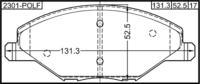 2301-POLF - PAD KIT, DISC BRAKE, FRONT - KIT (INCLUDING BOLTS, WITH ANTI-RATTLE SPRING)