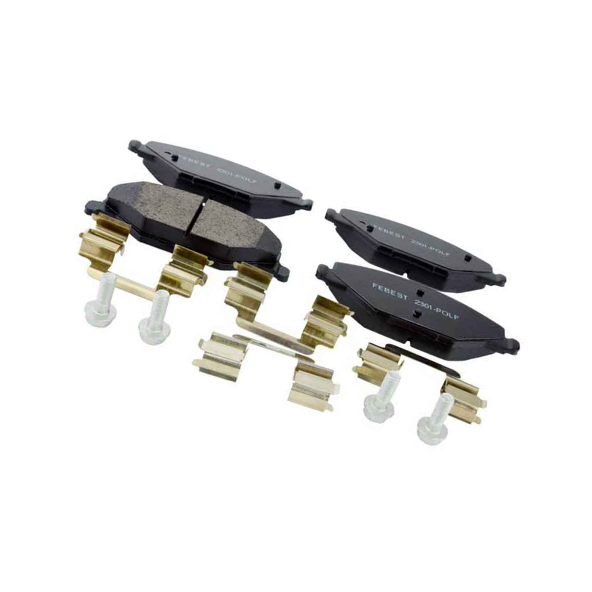 2301-POLF - PAD KIT, DISC BRAKE, FRONT - KIT (INCLUDING BOLTS, WITH ANTI-RATTLE SPRING) Braking System, Brake Pads