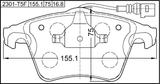 2301-T5F - PAD KIT, DISC BRAKE, FRONT (WITH WEAR SENSOR)