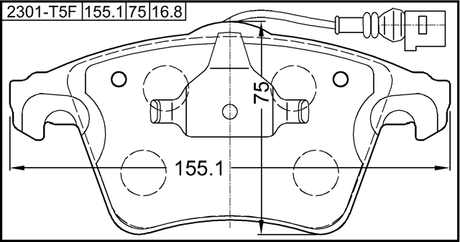 2301-T5F - PAD KIT, DISC BRAKE, FRONT (WITH WEAR SENSOR)