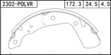 2302-POLVR - SHOE KIT, REAR BRAKE 200X35 (1KN)