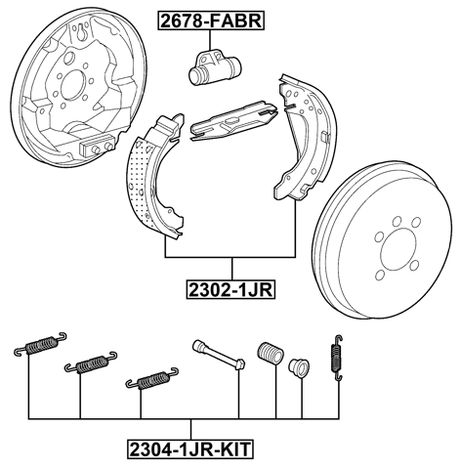 2304-1JR-KIT - BRAKE SHOE FITTING KIT (SET FOR TWO SIDES)