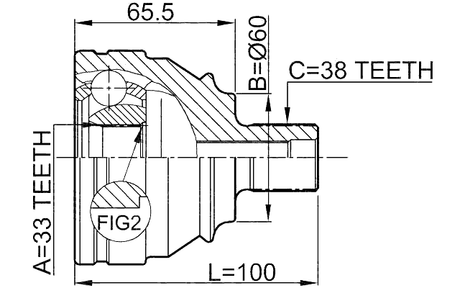 2310-018 - OUTER CV JOINT 33X60X38
