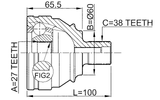 2310-028 - OUTER CV JOINT 27X60X38