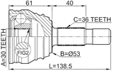 2310-029 - OUTER CV JOINT 30X53X36