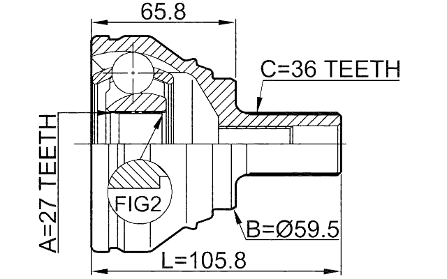 2310-031 - OUTER CV JOINT 27X59.5X36