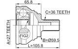 2310-031 - OUTER CV JOINT 27X59.5X36