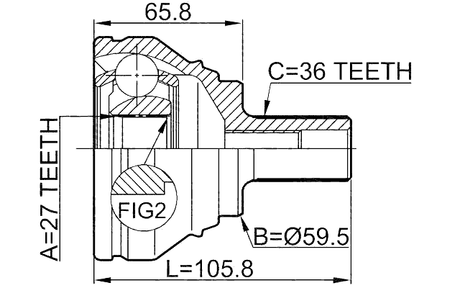 2310-031 - OUTER CV JOINT 27X59.5X36