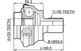 2310-CCR - OUTER CV JOINT REAR 33X59.5X36