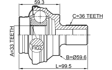 2310-CCR - OUTER CV JOINT REAR 33X59.5X36