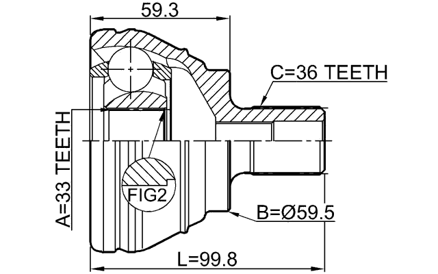 2310-EOS - OUTER CV JOINT 33X59.5X36
