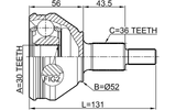 2310-PV - OUTER CV JOINT 30X52X36