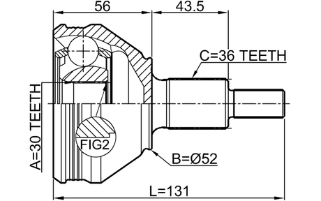 2310-PV - OUTER CV JOINT 30X52X36