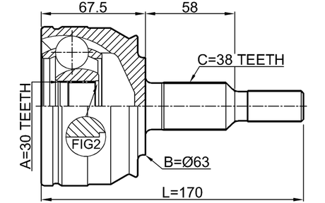 2310-T6 - OUTER CV JOINT 30X63X38