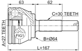 2310-TOUR - OUTER CV JOINT 27X64X30