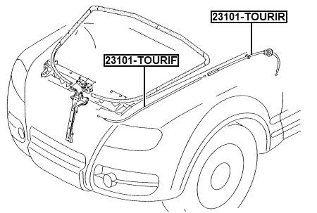 23101-TOURIF - CABLE ASSEMBLY HOOD LOCK CONTROL