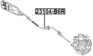 23104-B6R - OUTER DOOR LOCK CABLE