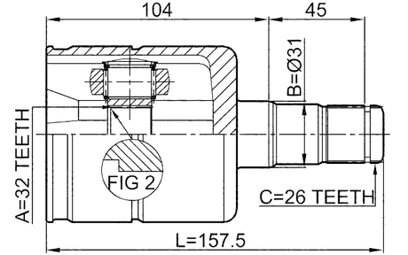 2311-030 - INNER CV JOINT 32X31X26