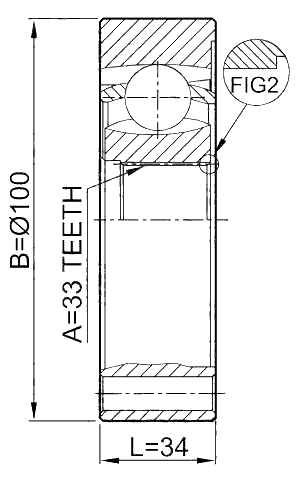 2311-5021 - INNER CV JOINT 33X100