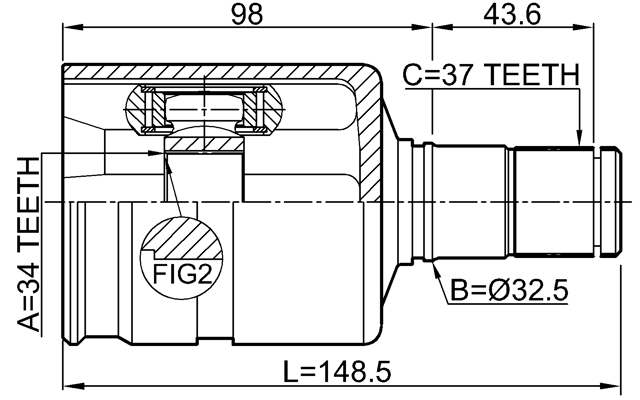 2311-5N1LH - INNER CV JOINT LEFT 34X31X37