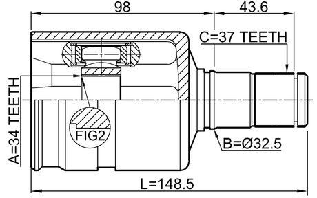 2311-5N1LH - INNER CV JOINT LEFT 34X31X37