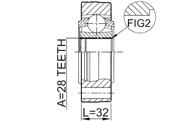 2311-8103 - INNER CV JOINT 28X108