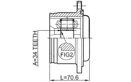 2311-829 - INNER CV JOINT 34X114