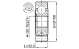 2311-B6 - INNER CV JOINT 28X108