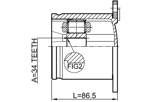 2311-CCLH - INNER CV JOINT 34X100