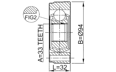 2311-GV - INNER CV JOINT 33X94