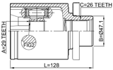 2311-T5ATLH - INNER CV JOINT LEFT 29X47.1X26