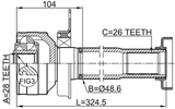 2311-T5DRH - INNER CV JOINT RIGHT 28X48.6X26