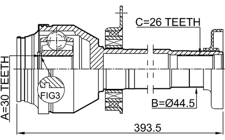 2311-T5MTRH - INNER CV JOINT RIGHT 30X44.5X26