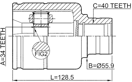 2311-TATRH - INNER CV JOINT RIGHT 34X56X40