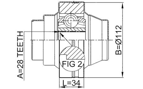 2311-TOUR - INNER CV JOINT 28X112