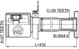 2311-TR5RH - INNER CV JOINT RIGHT 27X44.4X26