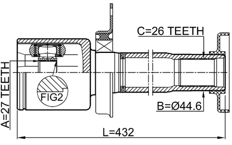 2311-TR5RH - INNER CV JOINT RIGHT 27X44.4X26