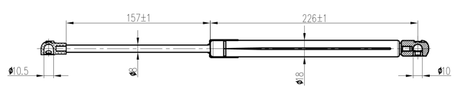 23117-005 - BONNET GAS STRUT L402/460N