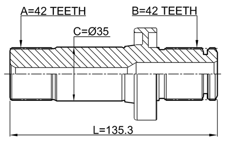 2312-TRT5LH - AXLE HALF SHAFT RIGHT 42X135.3X42