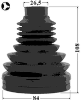 2315-TATT - BOOT INNER CV JOINT KIT 84X108X26.5